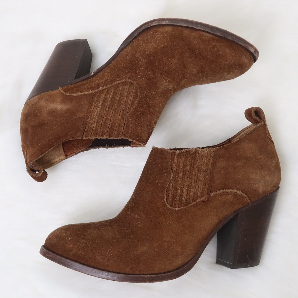 Frye Frye Iliana Suede Distressed Shootie Bootie 8 - Picture 5 of 8